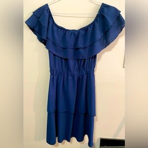 Navy Blue Tiered Dress